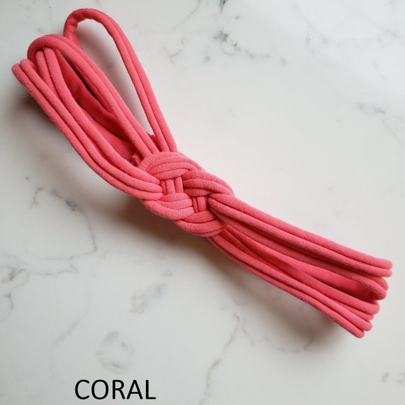 Womens Sailor Knot Headband in Coral Peach Light Pink - Adult Upcycled Hairband - Picture 5 of 10